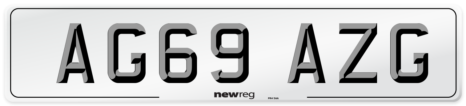 AG69 AZG Number Plate from New Reg